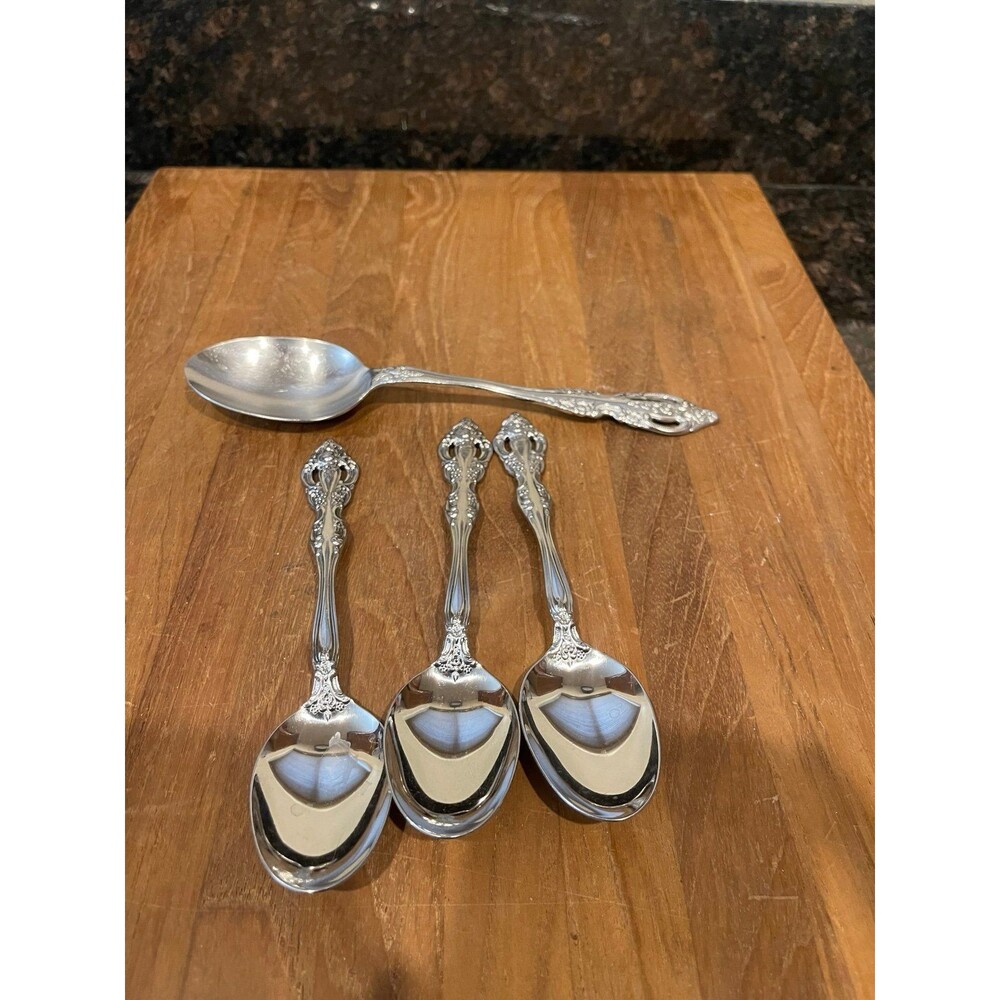 Oneida Michelangelo Stainless 3 Teaspoons and serving spoon